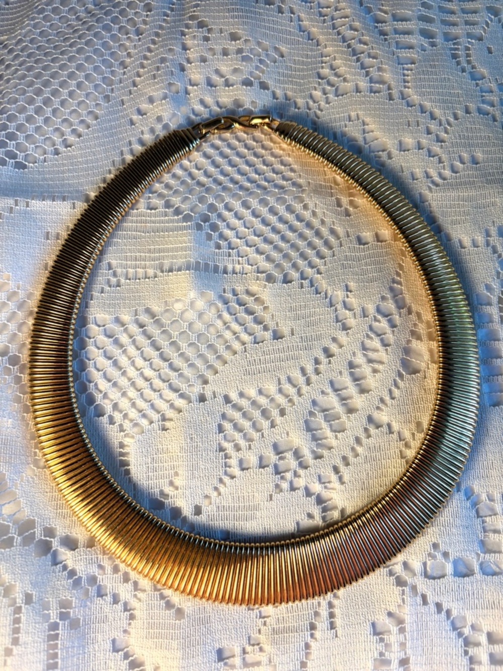 ✨Vintage D'Orlan 22kt Gold Plated Flat Omega Collar Necklace - 80s Statement